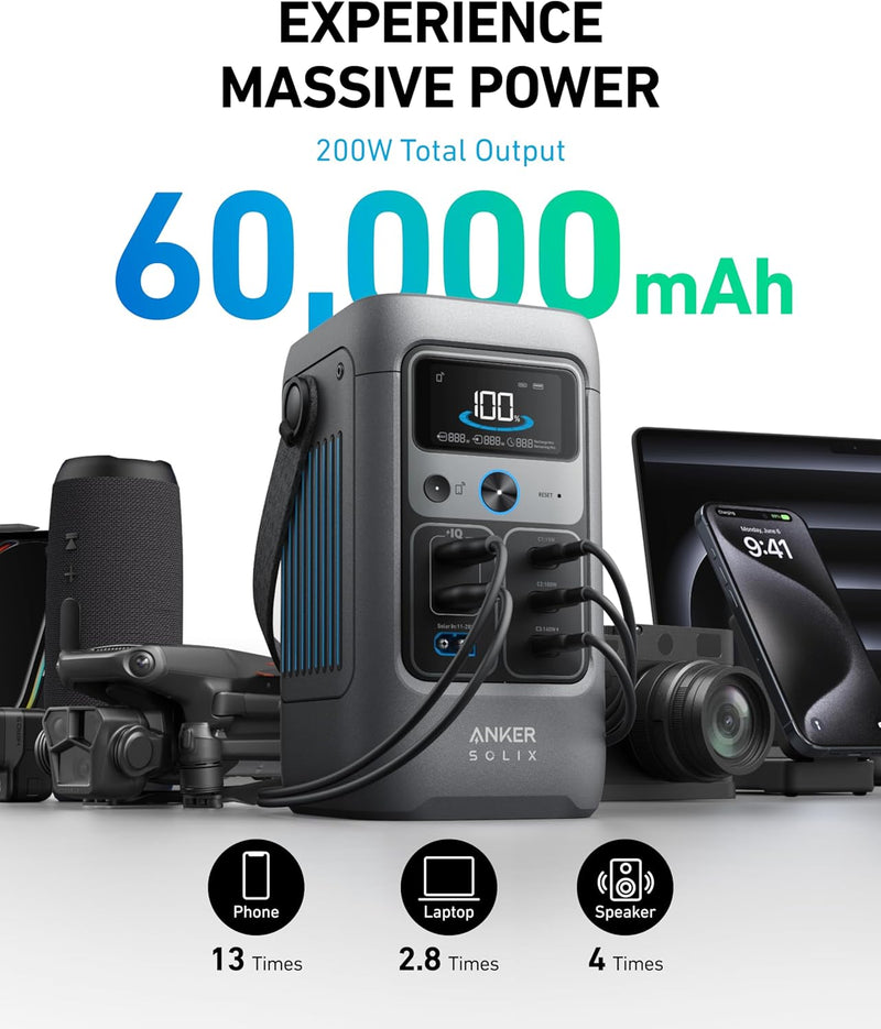 Anker SOLIX C200 DC Portable Power Station | Newton Stores